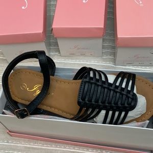 Black Flat Sandals NWT